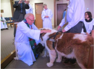 Toby receives a blessing.